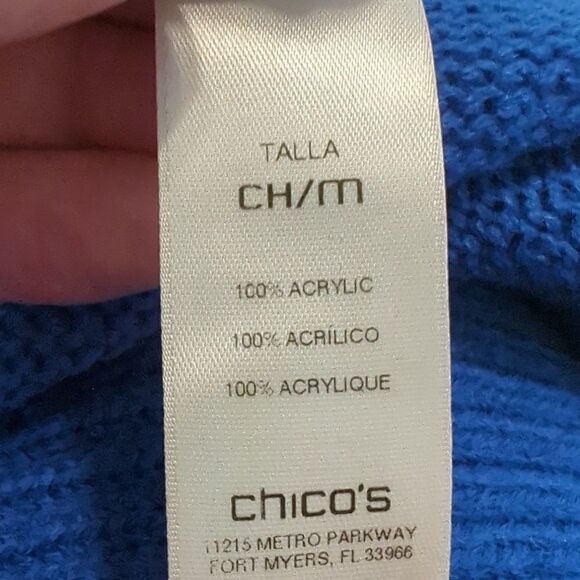 Chico's Poncho Royal Blue Size S/M - Picture 8 of 8